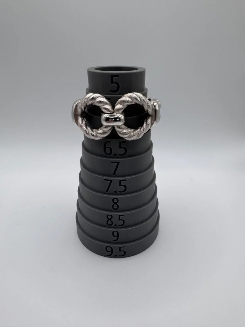 Signed Trifari Silver Tone Twisted Clamper Bracelet Vintage Textured Hinged - Picture 9 of 9